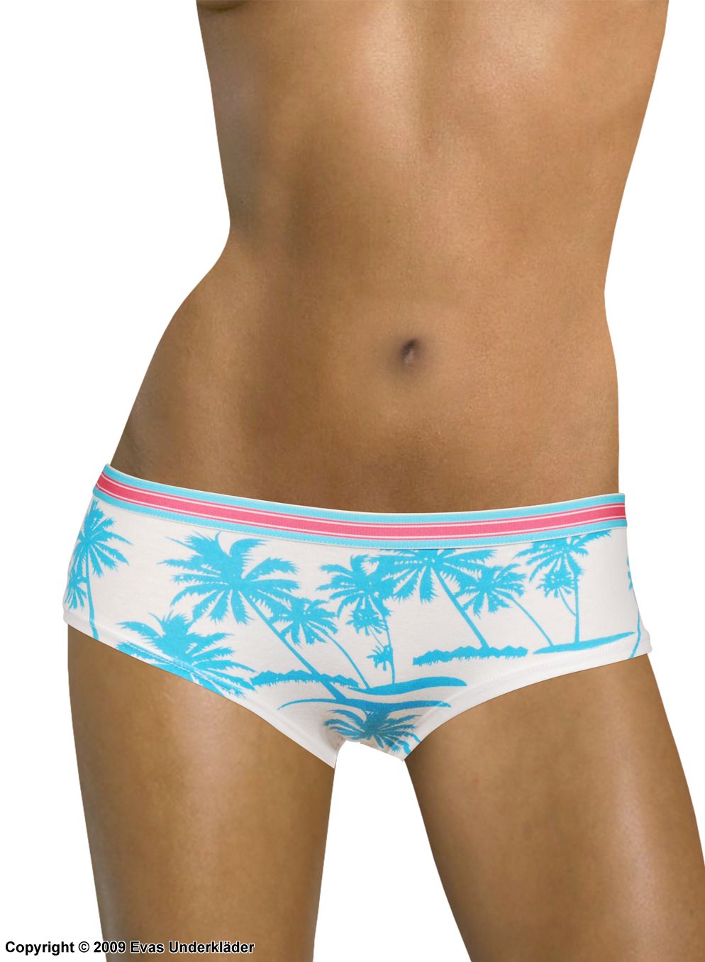 Hipster panty with turquoise palms